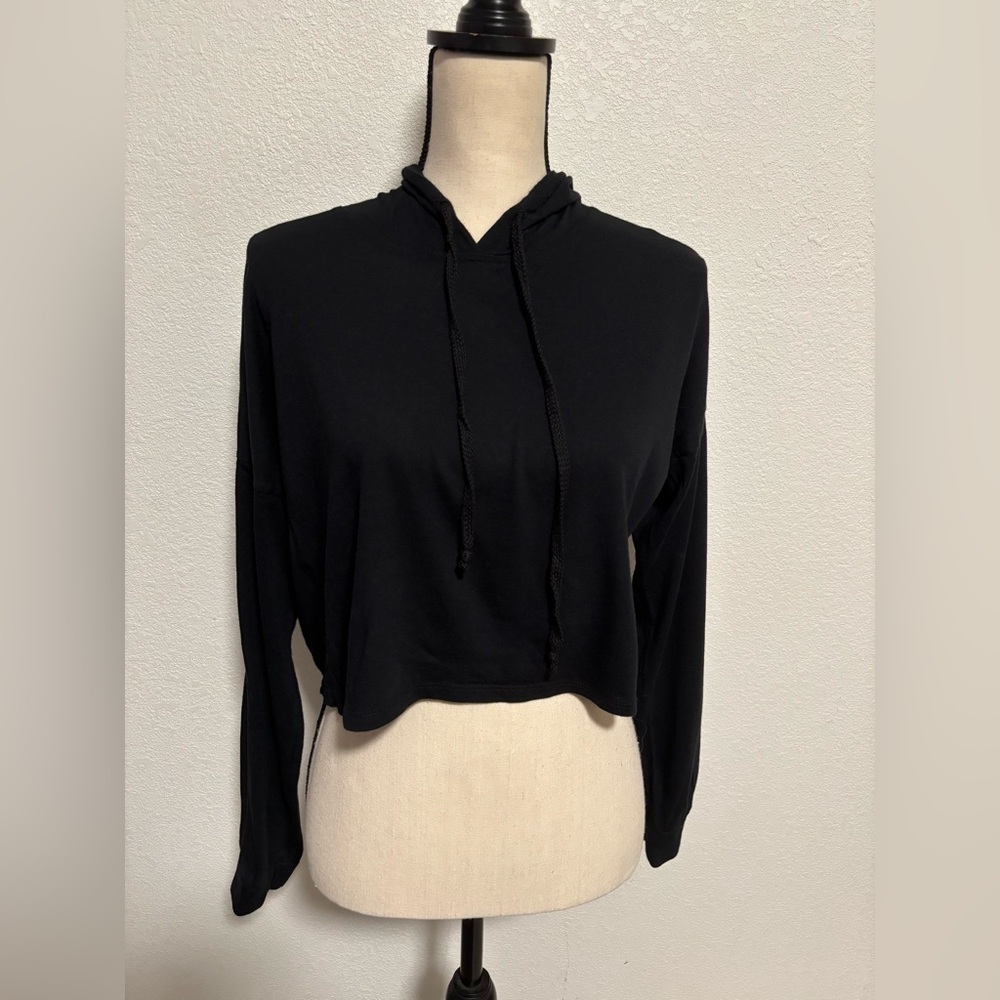 Ambiance Long Sleeve Black Cropped Top